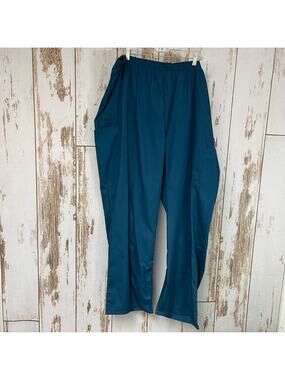 NWT Scrub Zone, Elastic Waist Cargo Scrub Pants, Size 4XL. Turquoise Teal Color.